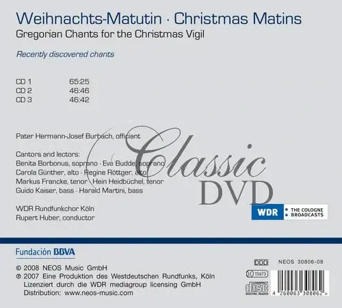 Christmas Matins: Gregorian Chants for the Christmas Vigil (3CD)