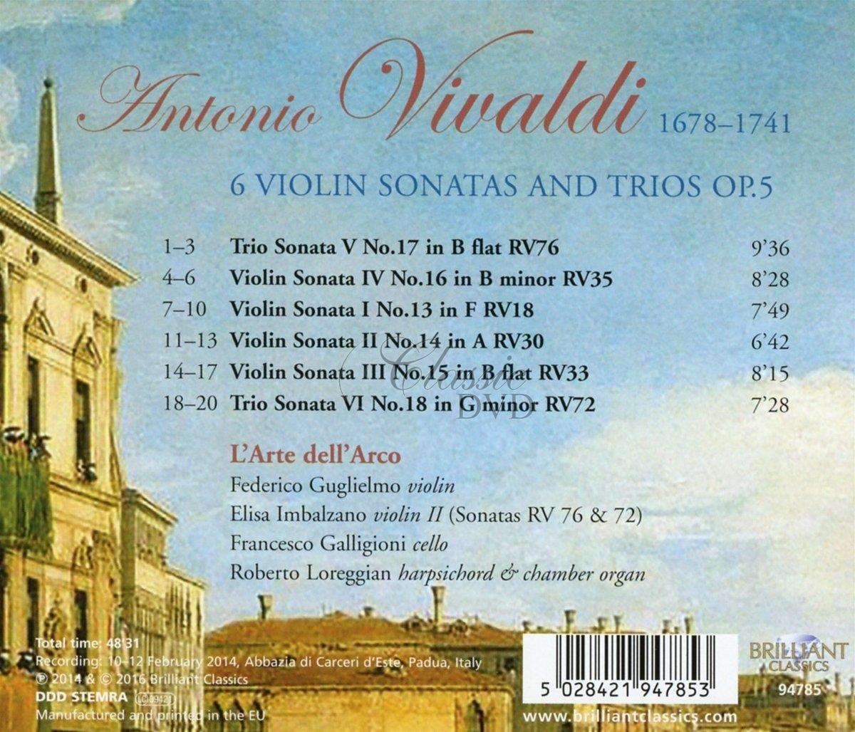 VIVALDI: 6 Sonatas Op.5; L'Arte dell'Arco, Federico Guglielmo (CD)