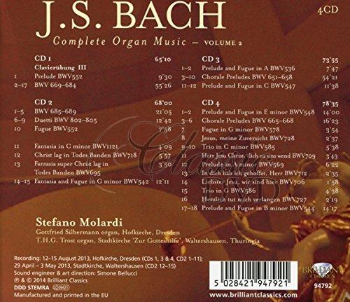 J.S. BACH: Complete Organ Music, Vol.2. Stefano Molardi (4CD)