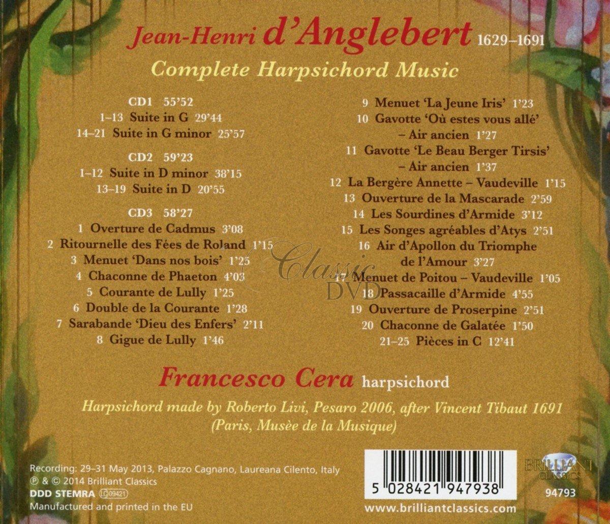 JEAN-HENRI D’ANGLEBERT Complete Harpsichord Music (3CD)