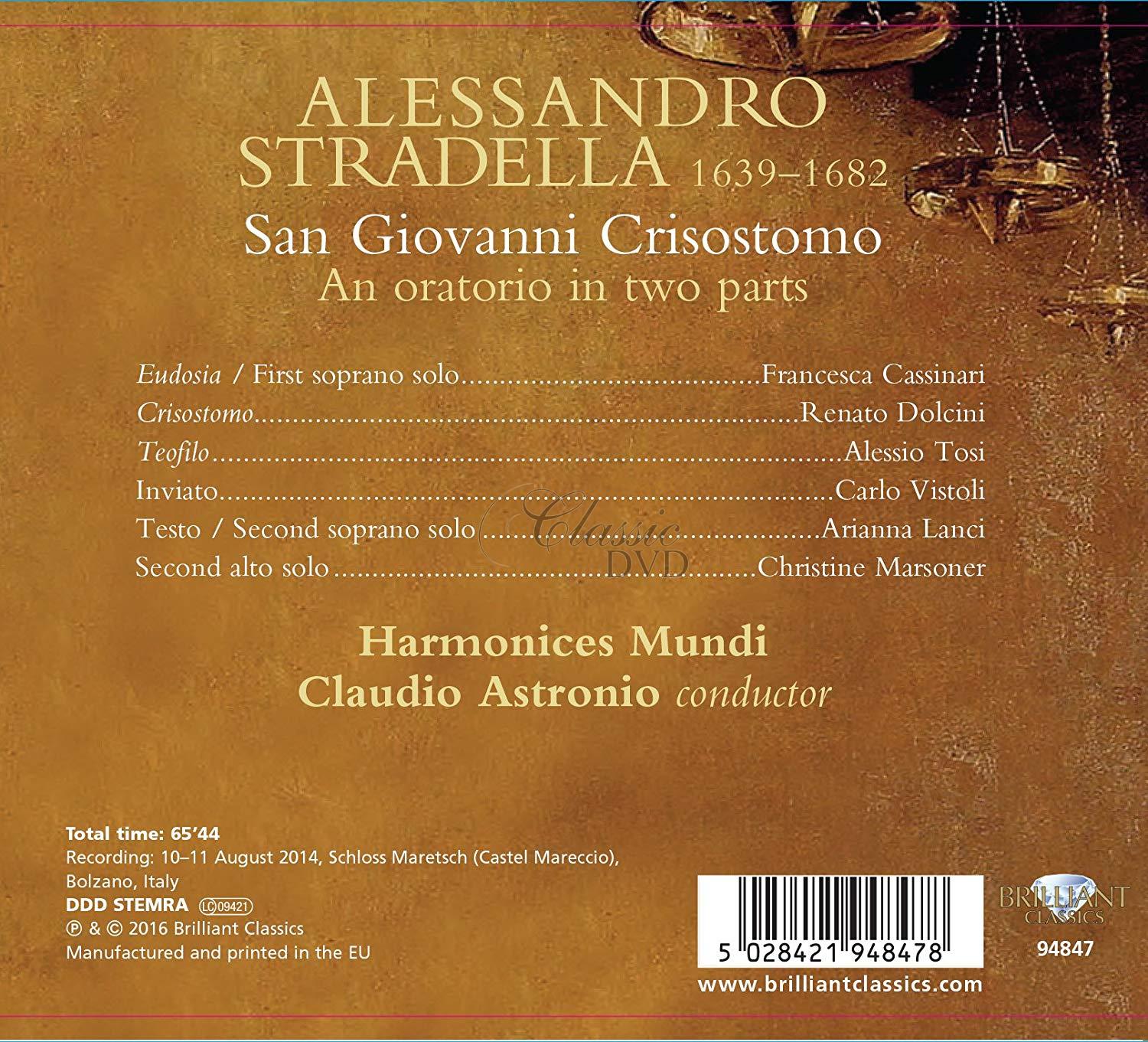 STRADELLA: San Giovanni Crisostomo; Harmonices Mundi, Claudio Astronio (CD)
