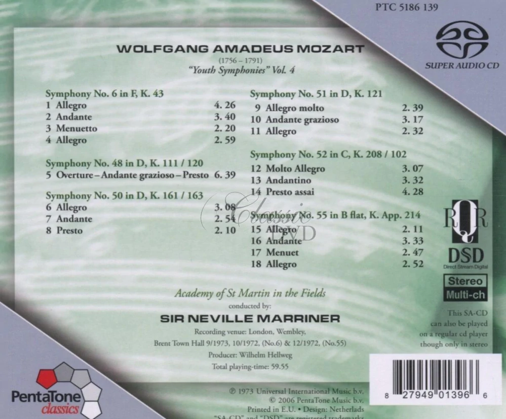 Mozart – Youth Symphonies, Volume 4 (SACD)
