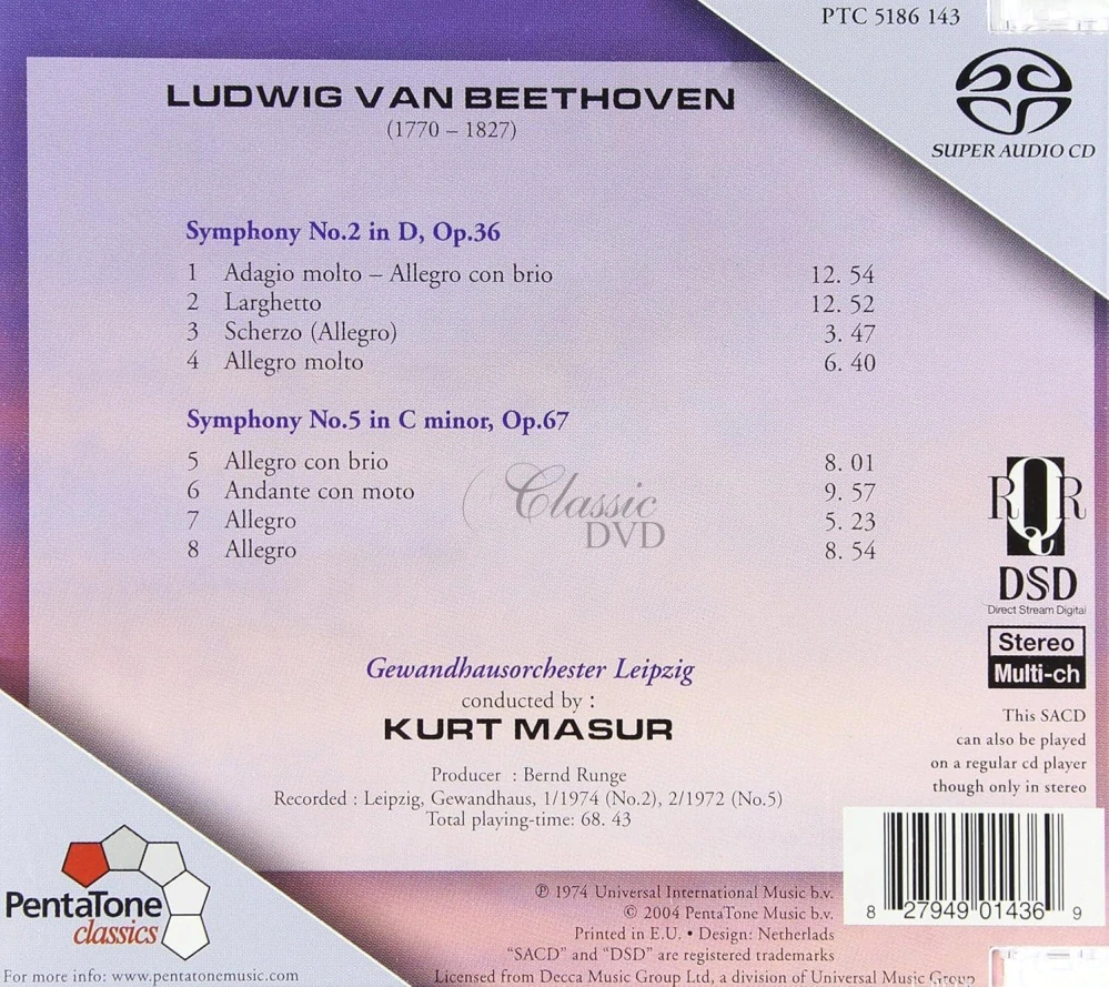 Beethoven: Symphonies Nos. 2 & 5 (SACD)