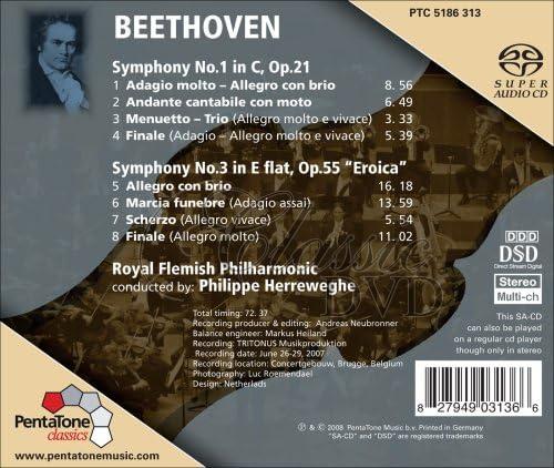 Ludwig van Beethoven: Symphonies Nos. 1 & 3 "Eroica" (SACD)
