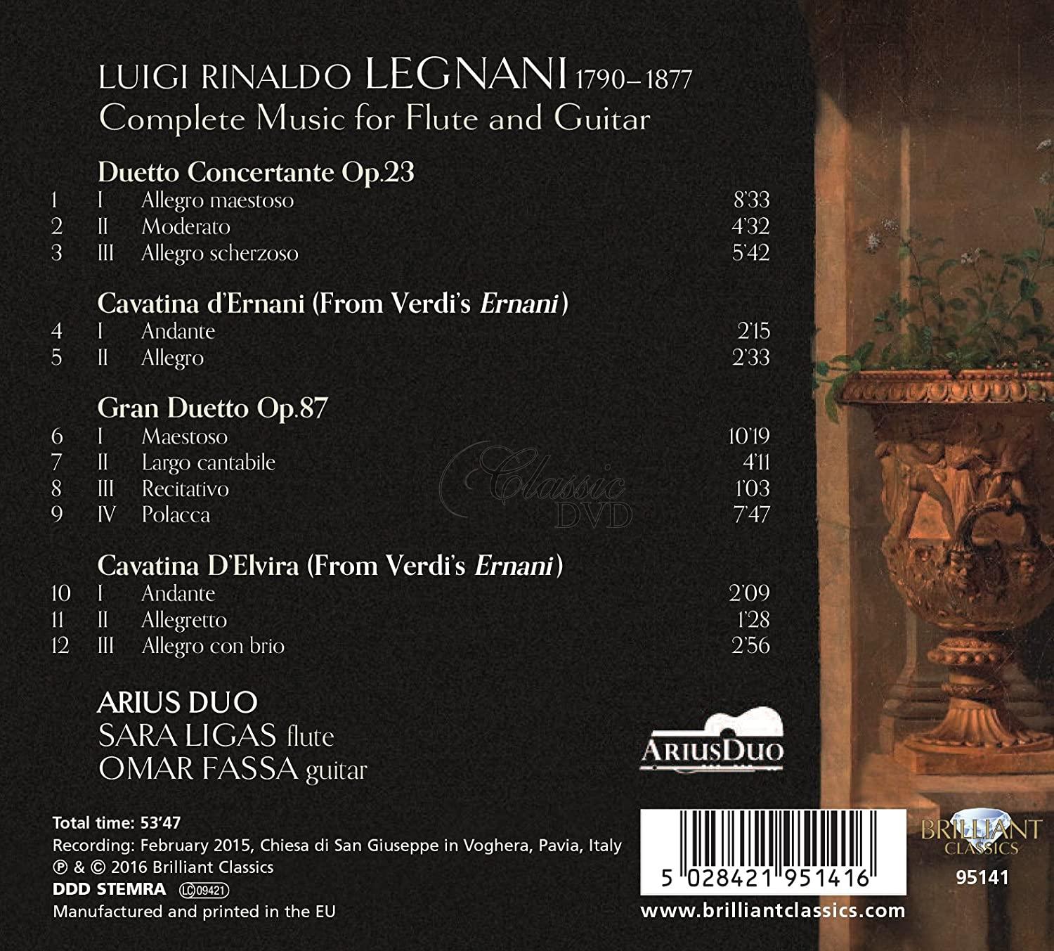 LEGNANI: Complete Music for Flute and Guitar (CD)