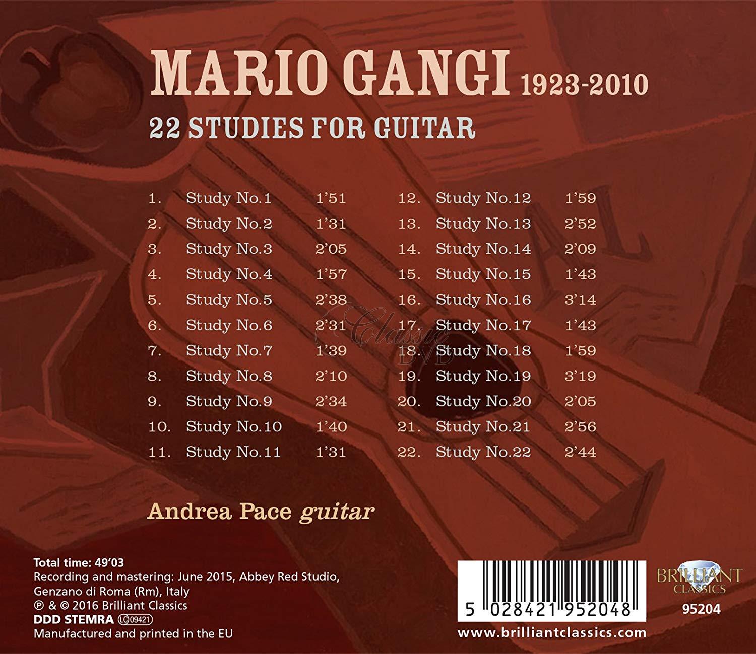 GANGI: 22 Studies for Guitar (CD)