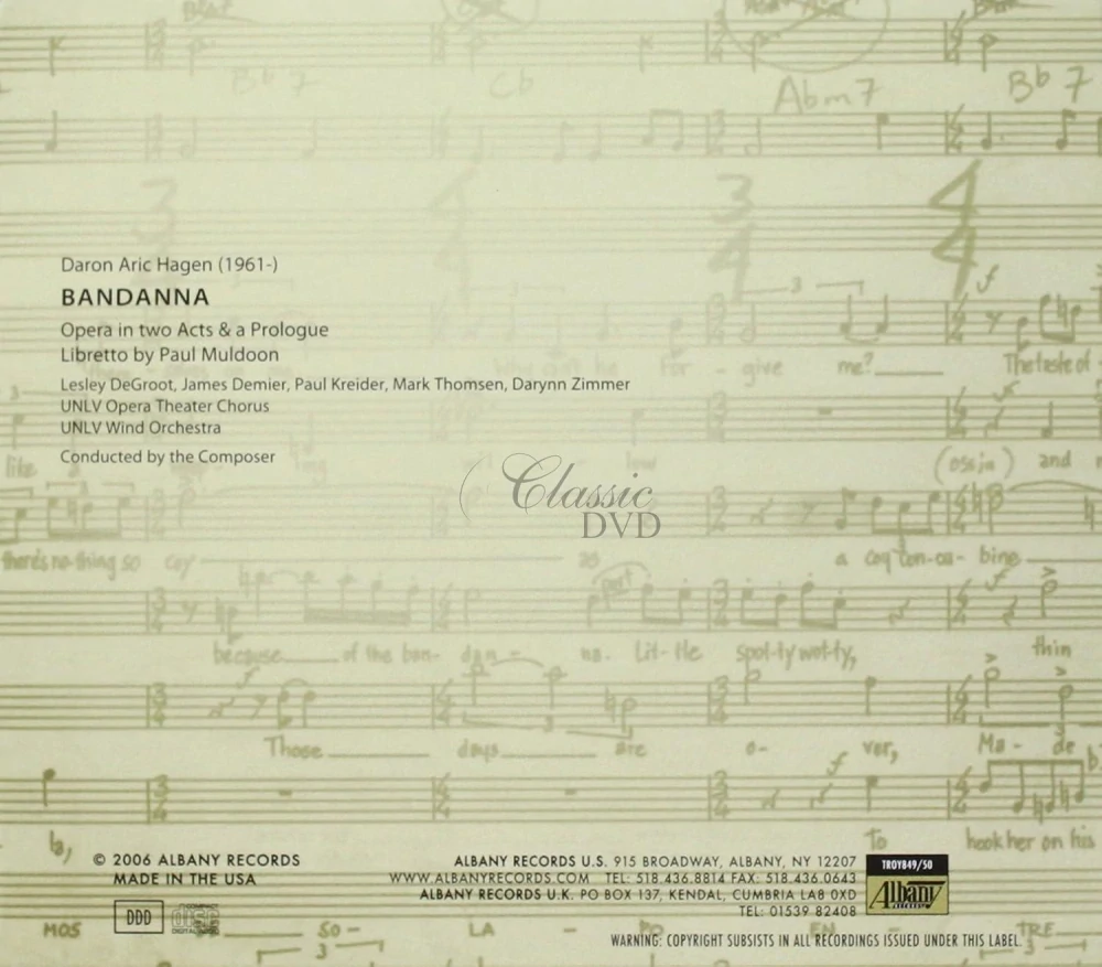 HAGEN,D.A.: Bandanna (2CD)