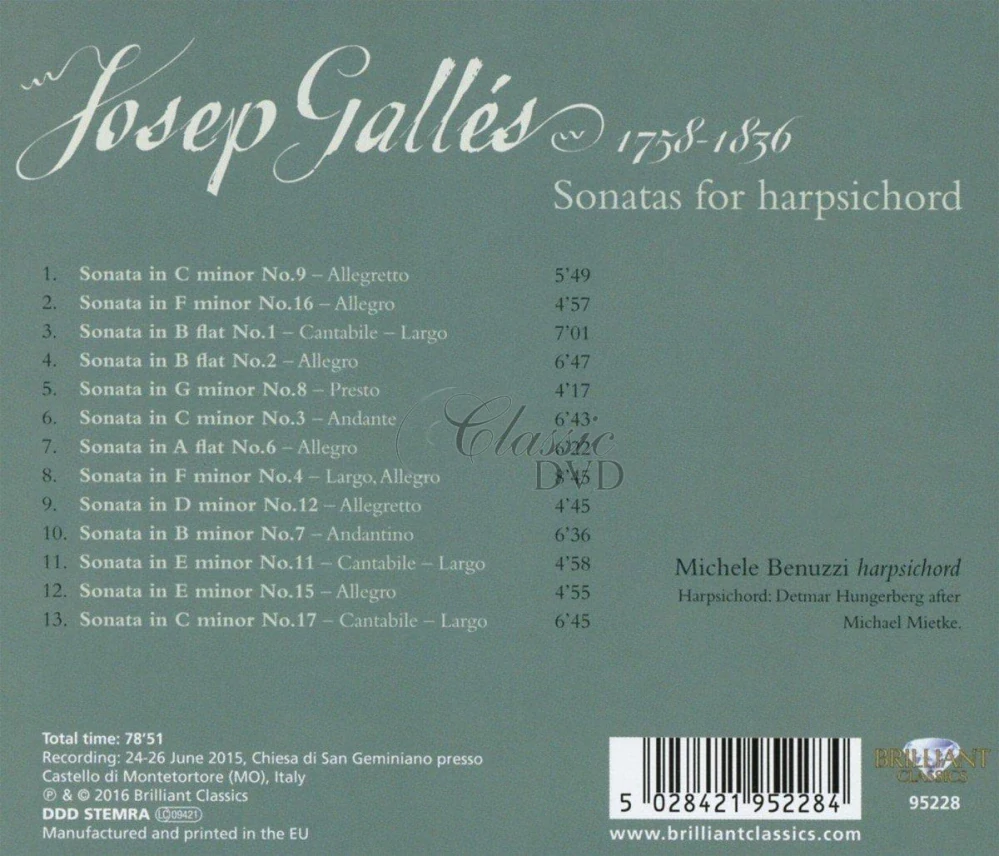 GALLES: Sonatas for harpsichord (CD)