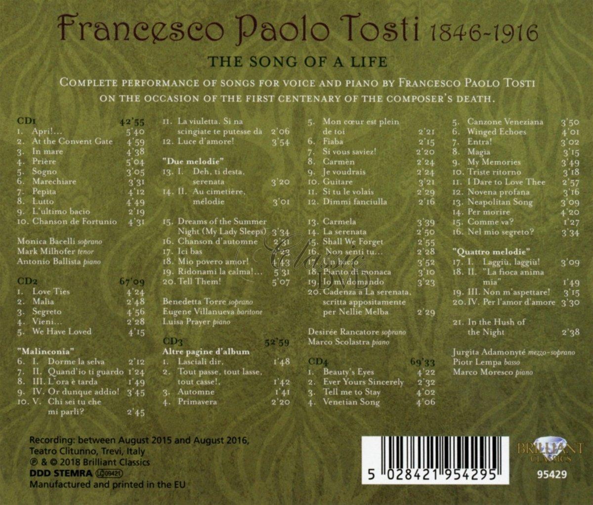 TOSTI: The song of a life, Complete Vocal Chamber Music, volume 2 (4CD)