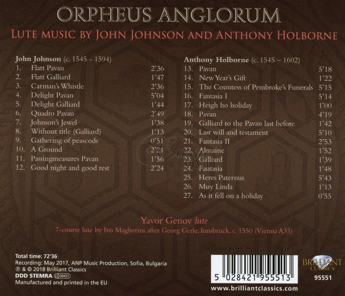 ORPHEUS ANGLORUM: Lute Music by Anthony Holborn and John Johnson (CD)