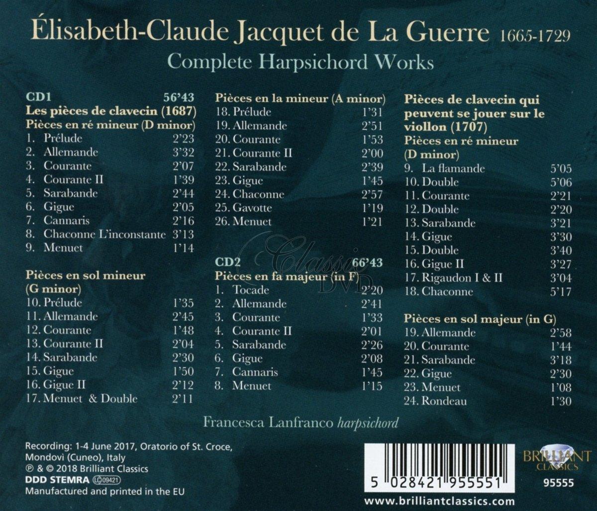 JACQUET DE LA GUERRE: 6 Suites for Harpsichord (2CD)