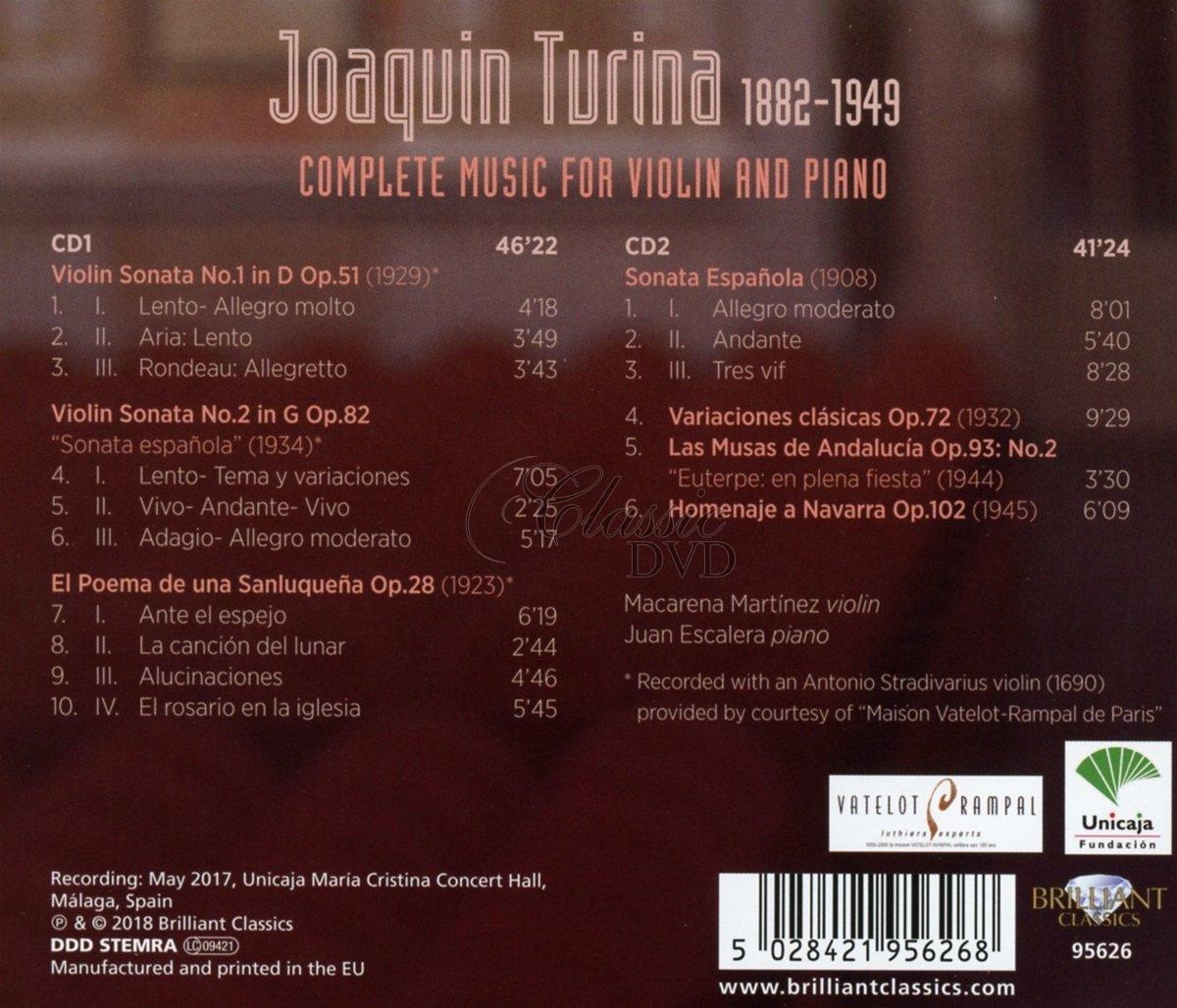 JOAQUIN TURINA Complete Music for Violin and Piano (2CD)