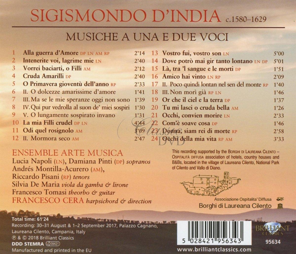 SIGISMONDO D'INDIA Musiche a una e due voci (CD)