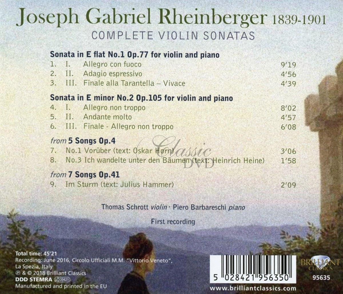 RHEINBERGER: Complete Violin Sonatas (CD)
