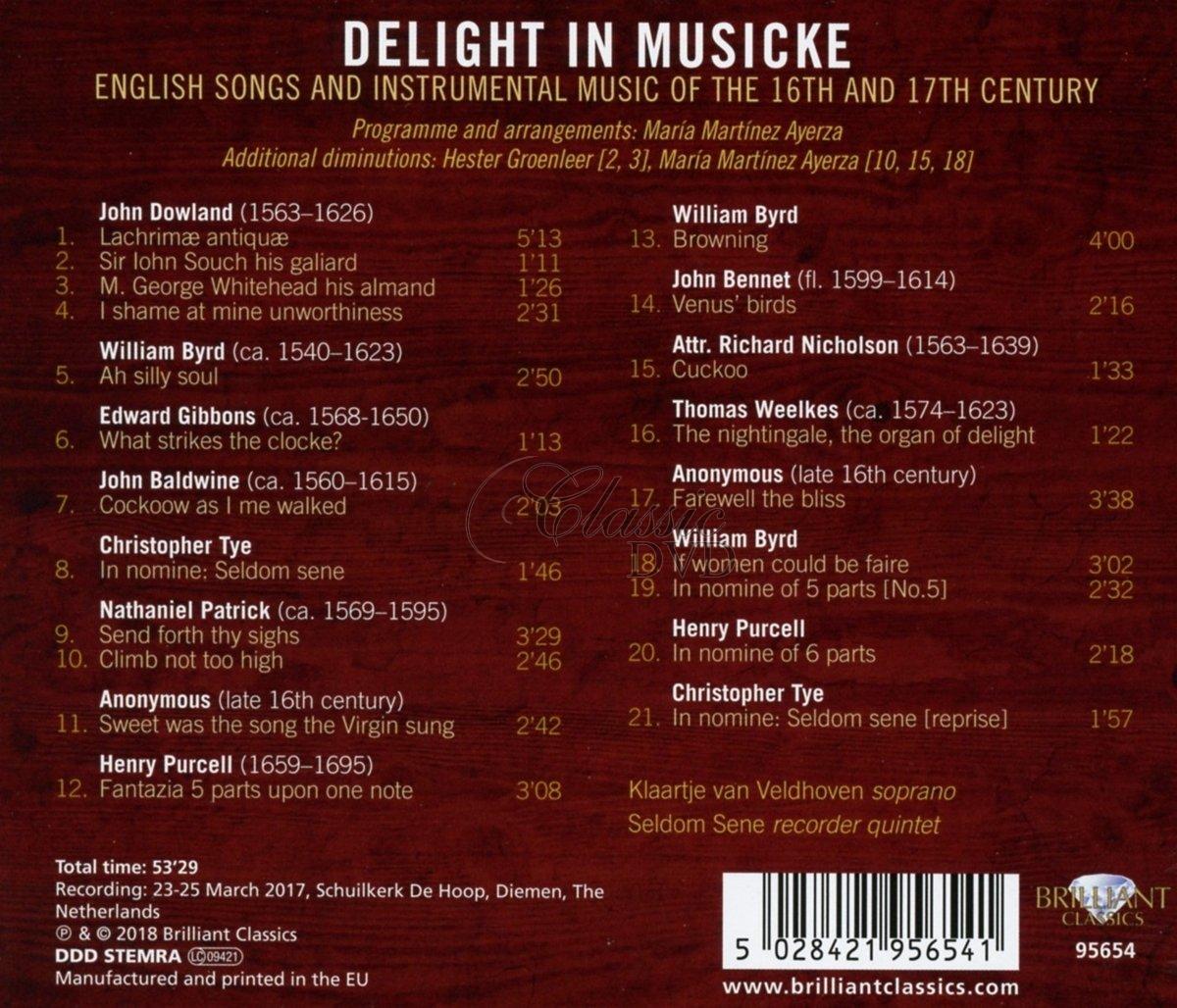 Delight In Musicke - English Songs And Instrumental Music Of The 16th And 17th Century CD