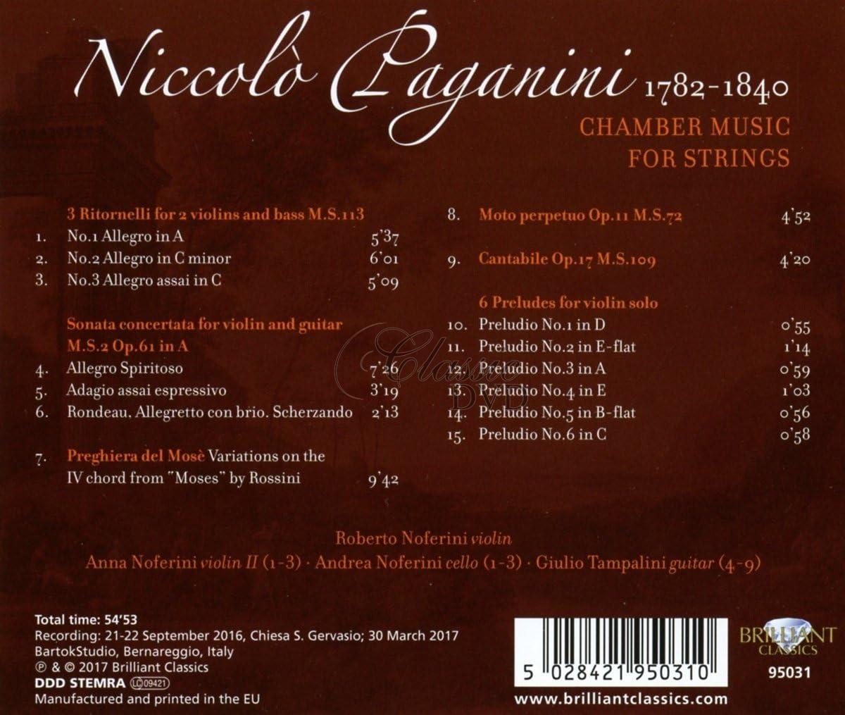 PAGANINI: Chamber Music for Strings (CD)