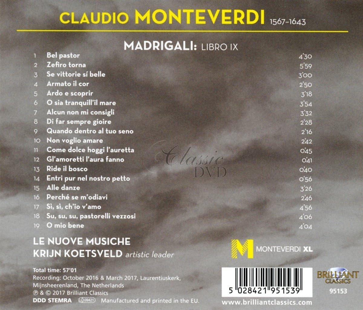 MONTEVERDI: Madrigali, Libro IX (CD)