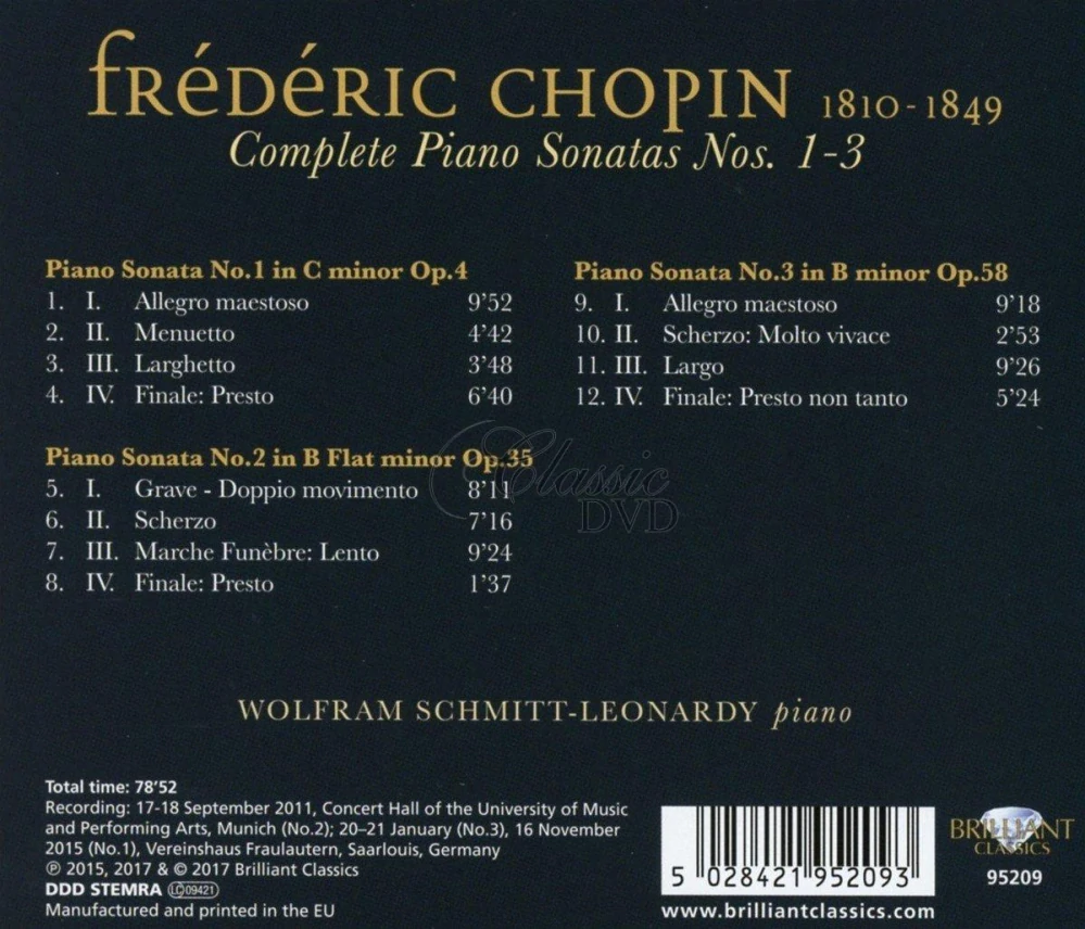 CHOPIN: Piano Sonatas 1-2-3 (CD)