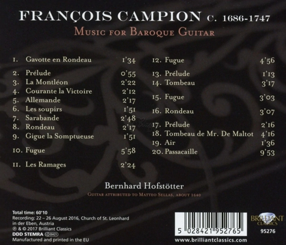 CAMPION: Music for Baroque Guitar (CD)