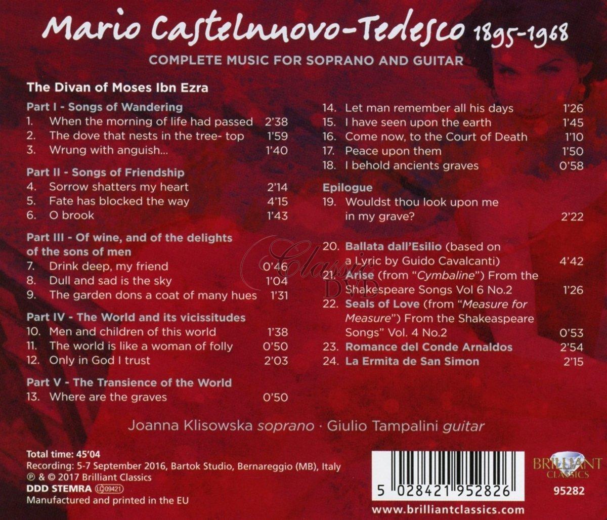 CASTELNUOVO-TEDESCO: Complete Music for Soprano and Guitar (CD)