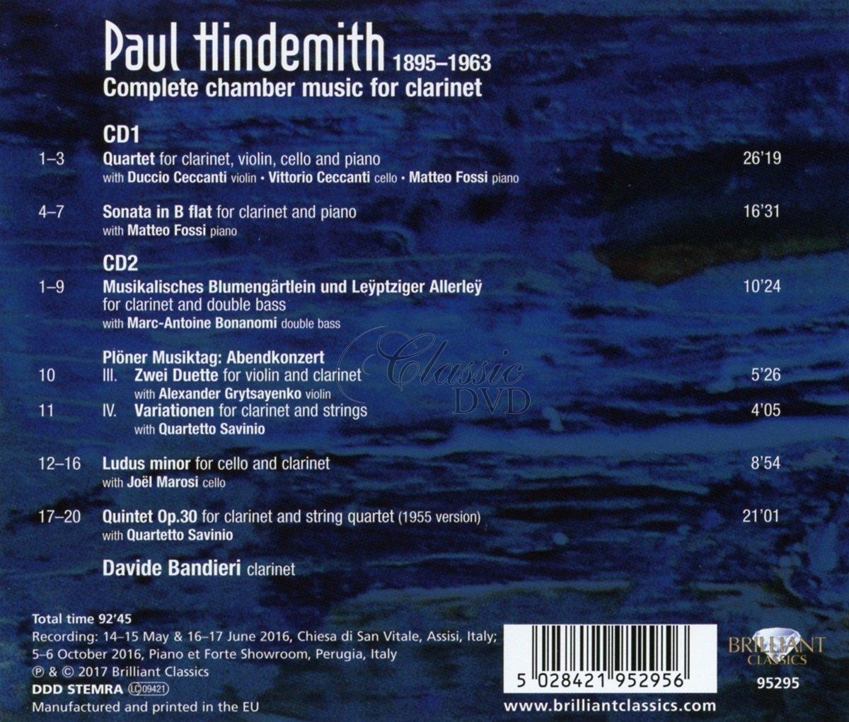 HINDEMITH: Complete Chamber Music for Clarinet; Davide Bandieri (2CD)