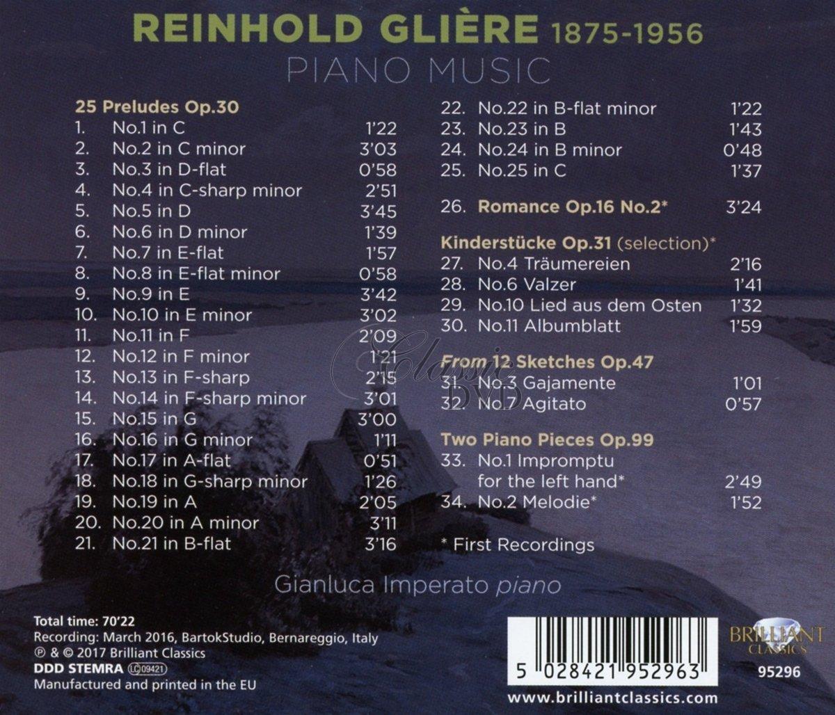 GLIÈRE: Piano Music; Gianluca Imperato (CD)