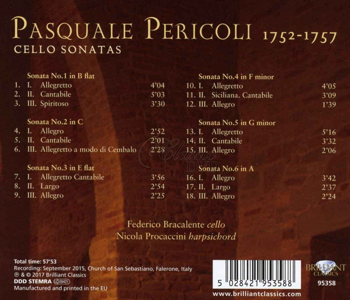 PASQUALE PERICOLI Cello Sonatas; Federico Bracalente, Nicola Procaccini (CD)