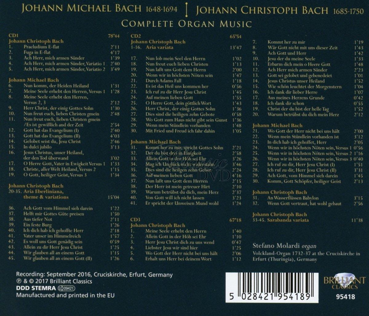 J.M. BACH, J.C. BACH: Complete Organ Music; Stefano Molardi (3CD)