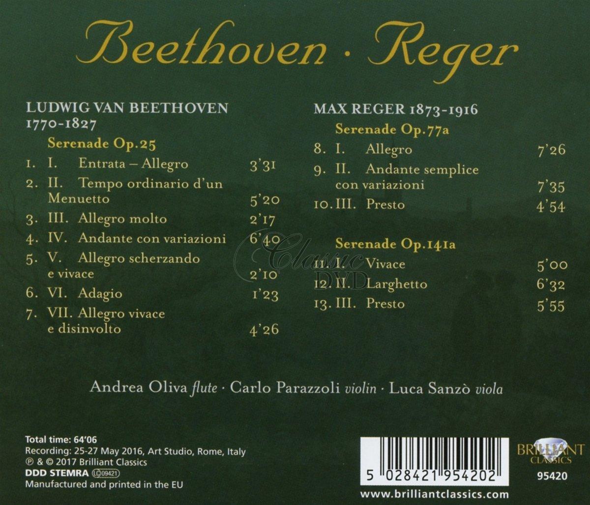 REGER, BEETHOVEN: Serenades for flute, violin and viola (CD)
