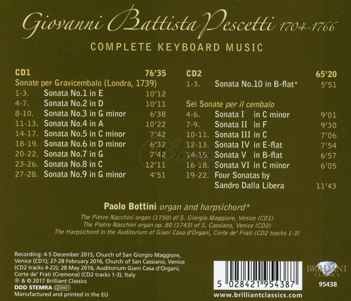 G.B. PESCETTI: Complete Keyboard Music; Paolo Bottini (2CD)