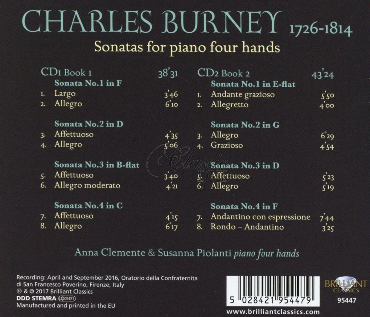 CHARLES BURNEY: Sonatas for piano four hands: Anna Clemente, Suzanna Piolanti (2CD)