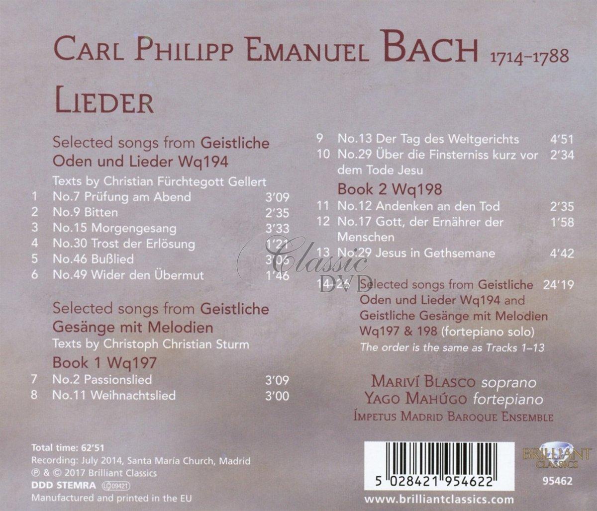 C.P.E. BACH: Lieder; Marivi Blasco, Yago Mahugo (CD)