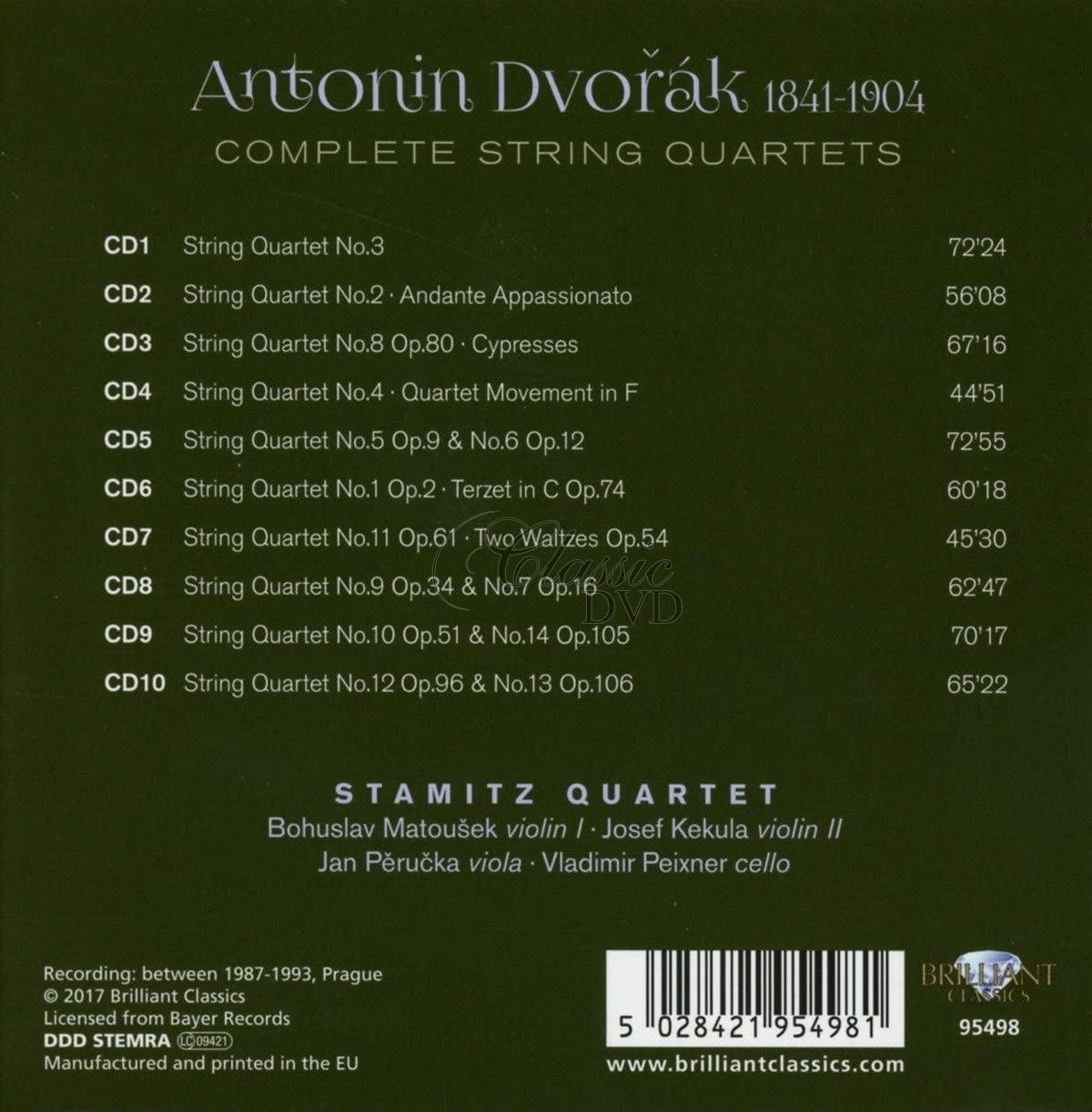 DVOŘÁK: Complete String Quartets  (10CD)