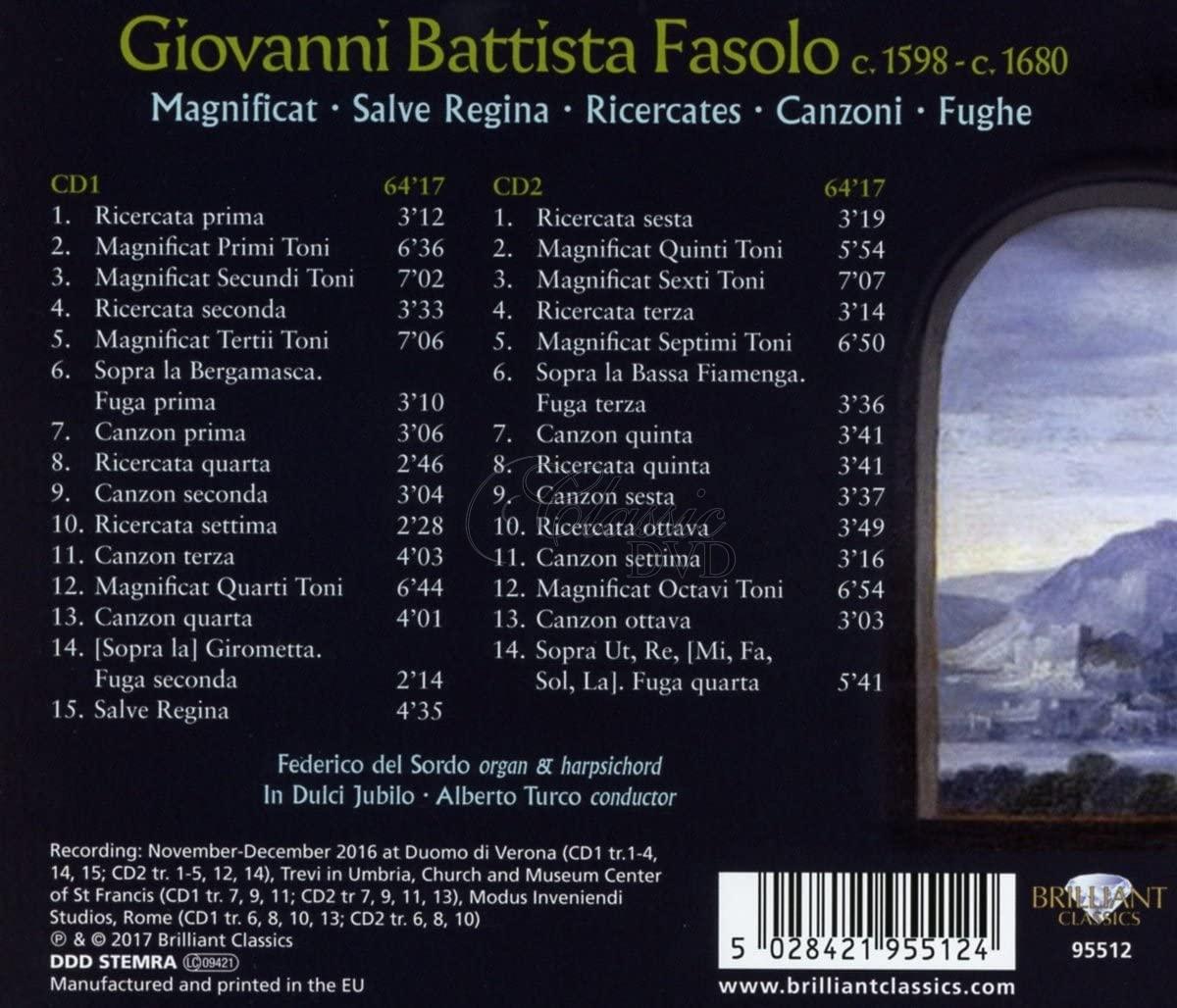 GIOVANNI BATISTA FASOLO Magnificat, Salve Regina, Ricercates (2CD)