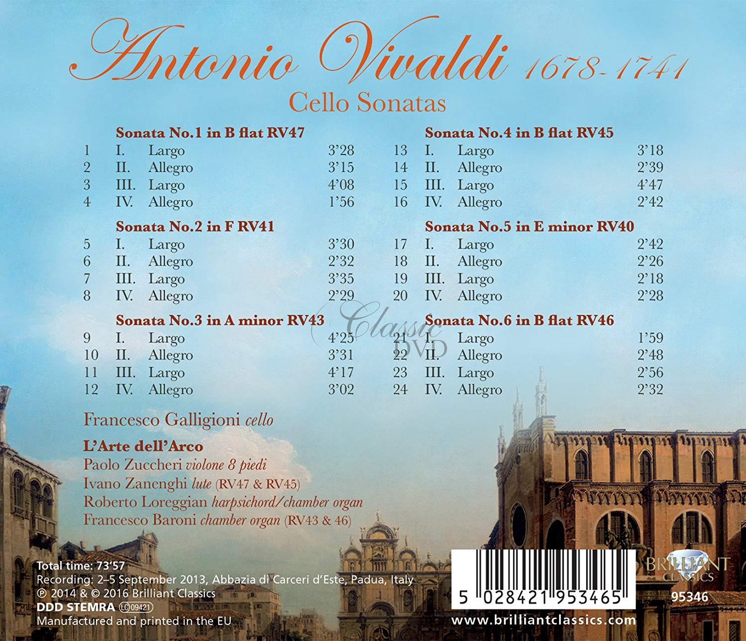 VIVALDI: Cello Sonatas (CD)