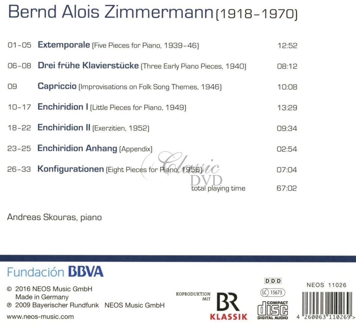 Zimmermann: Works for Piano (CD)