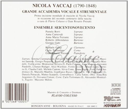 VACCAJ,N. - Grande Accademia (CD)
