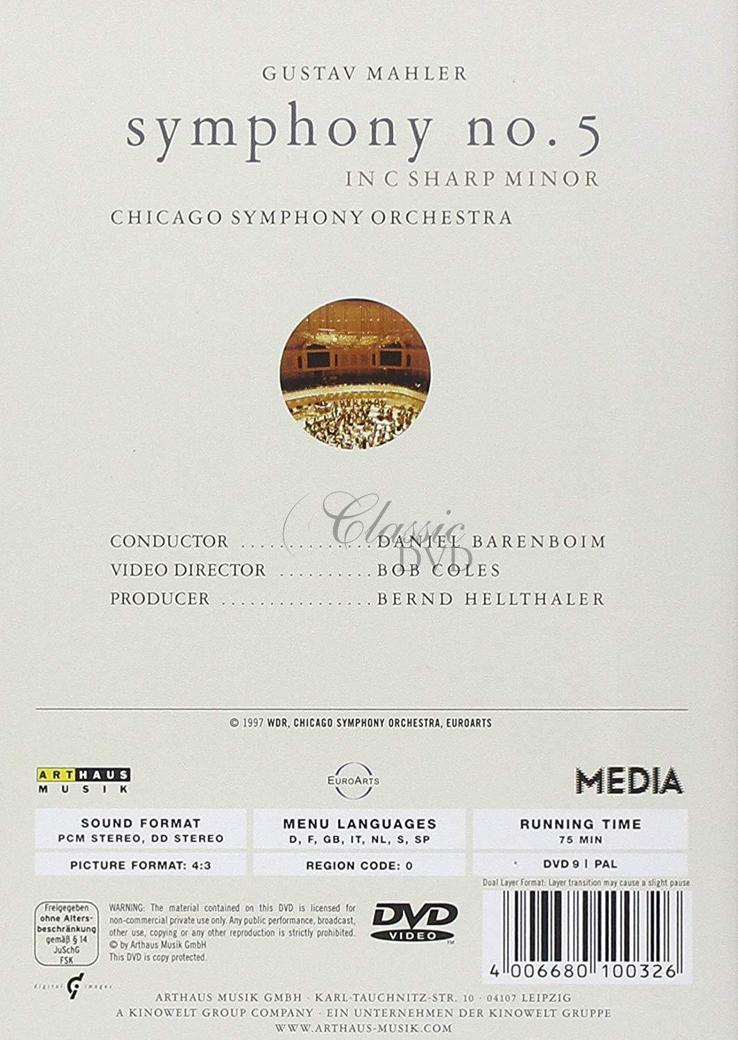 Mahler: Symphony No.5 Daniel Barenboim (DVD)