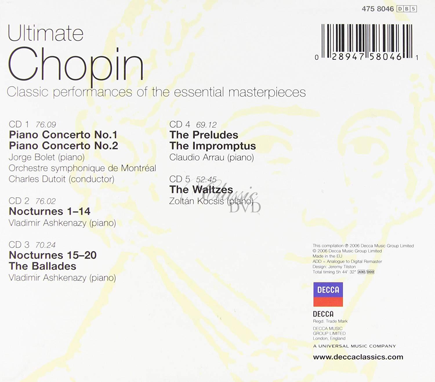 CHOPIN - Ultimate Chopin DÁRKOVÁ EDICE (5CD)