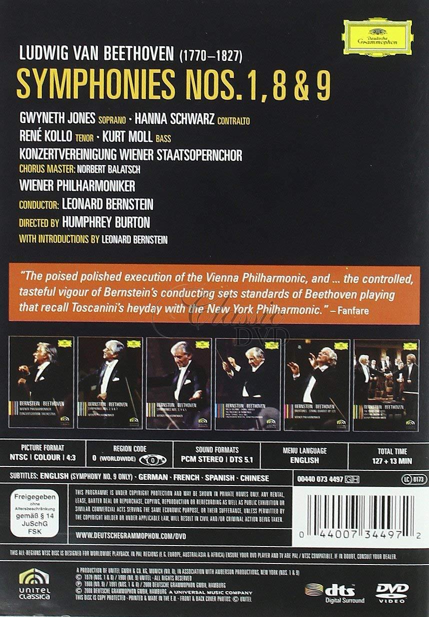 BEETHOVEN - Beeth.Cycle I/Symf.1,8,9. Bernstein/Wph (DVD)