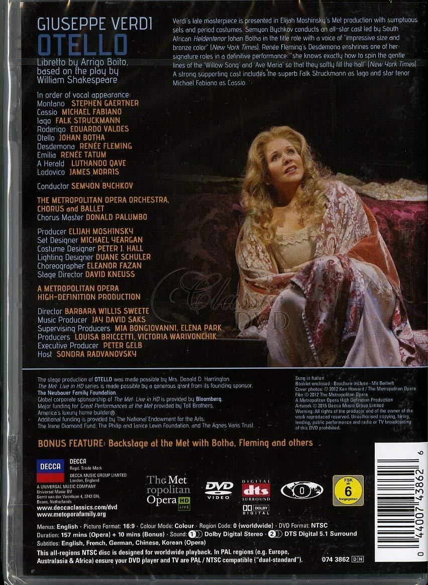 VERDI: Otello. Johan Botha · Renée Fleming. Metropolitan Opera (DVD)