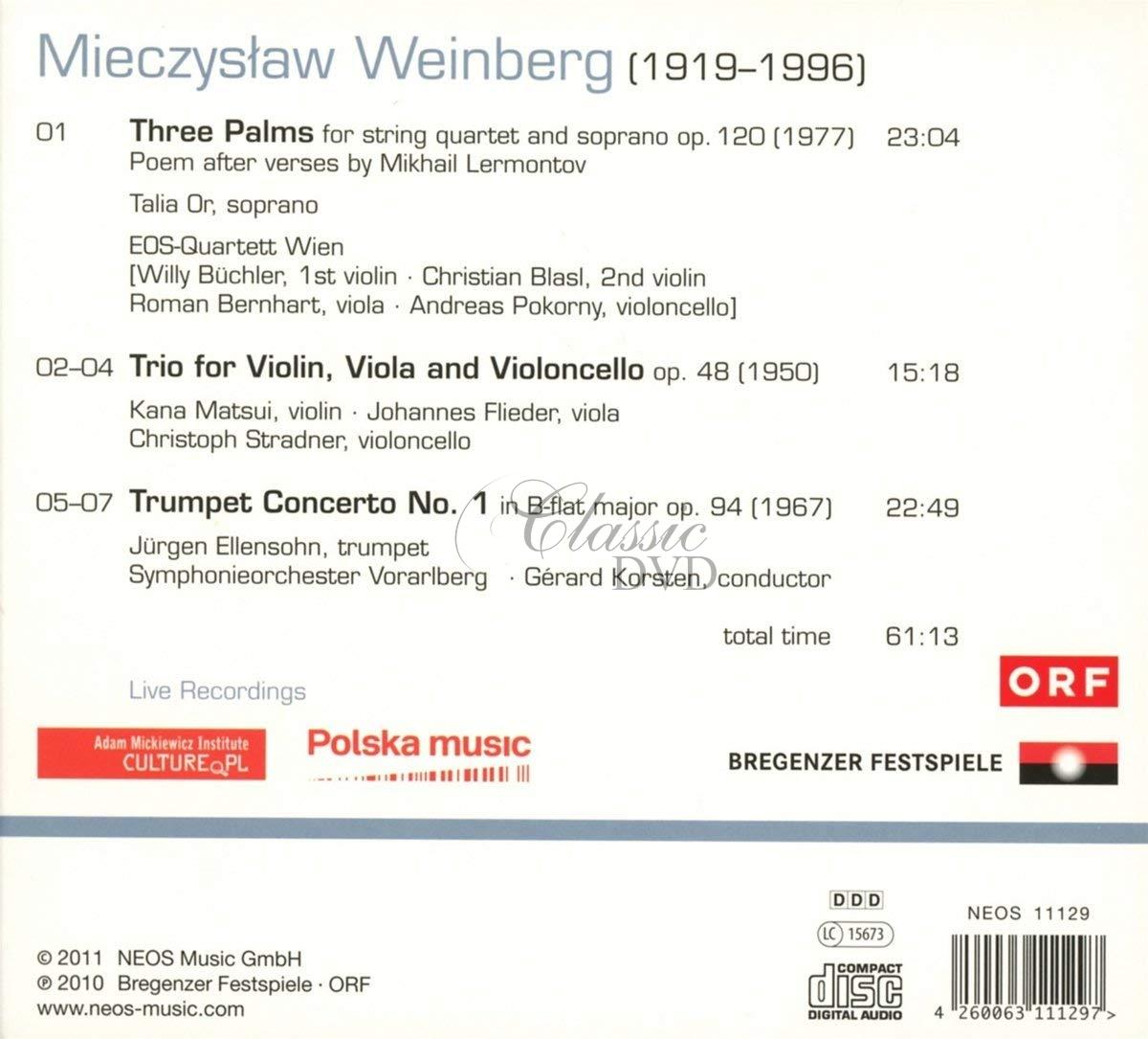 Mieczyslaw Weinberg - Three Palms / String Trio / Trumpet Concerto No. 1 (CD)