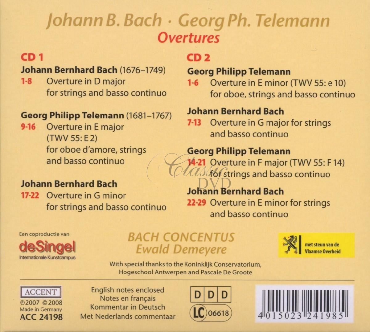 BACH, TELEMANN: Overtures (2CD)