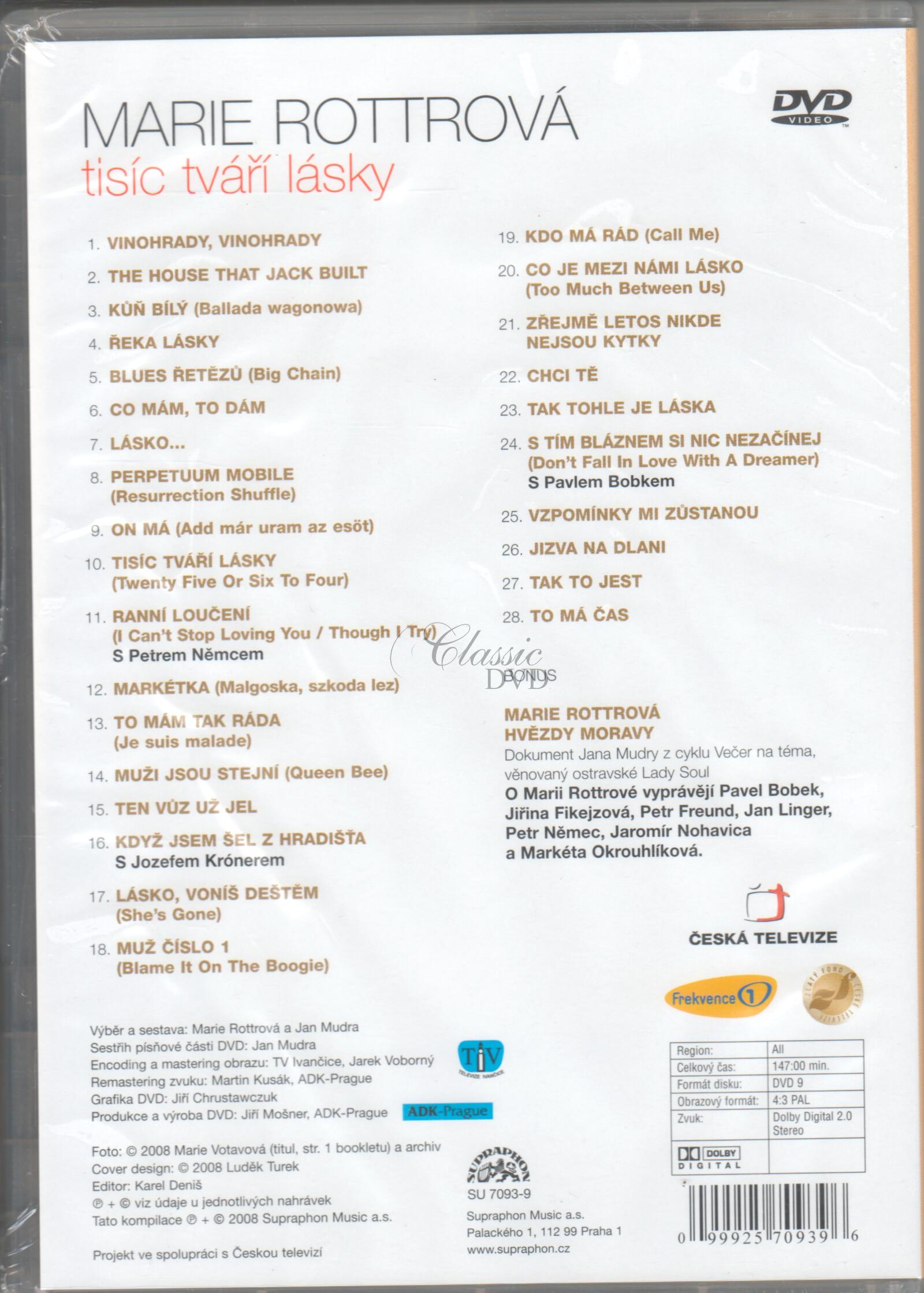 MARIE ROTTROVÁ - Tisíc tváří lásky (DVD)