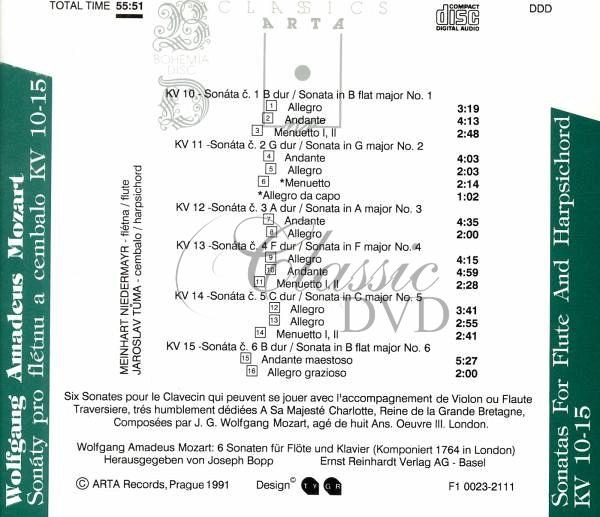 MOZART: Flute Sonatas. Nidermayr. Tuma (CD)