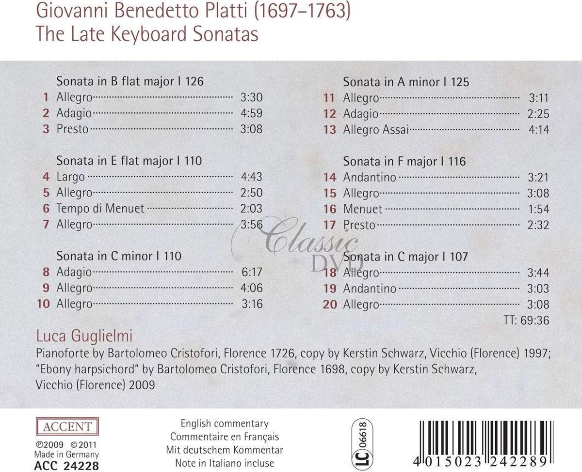 PLATTI,G.B.: The Late Keyboard Sonatas (CD)