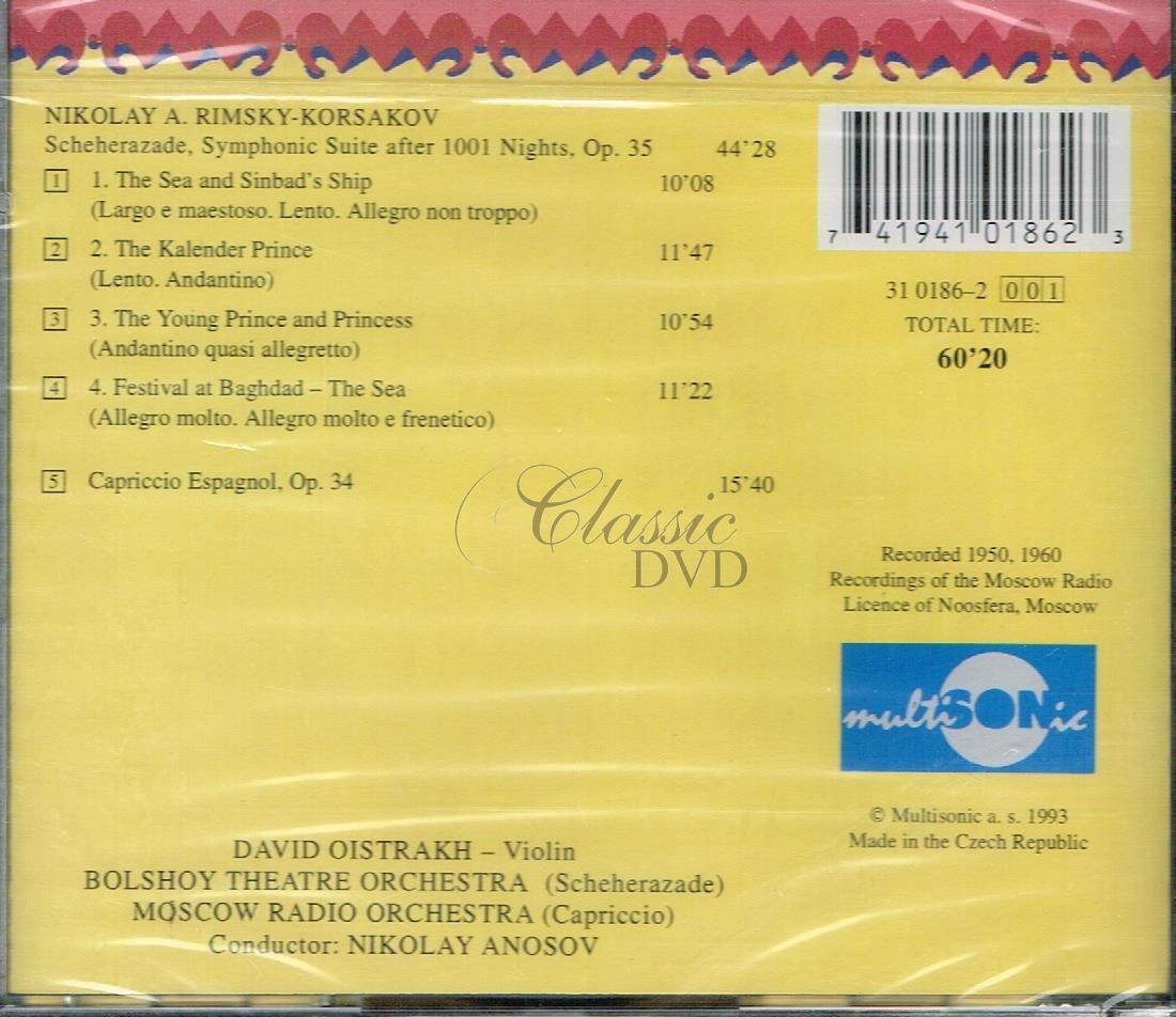 RUSSIAN TREASURE: Rimsky-Korsakov: Scheherazade, Capriccio Espanol. Oistrakh. Bolshoi Theater Orchestra. Anosov (CD)