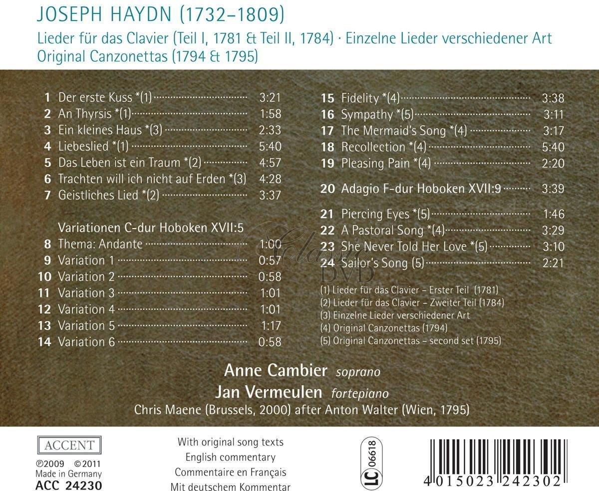 HAYDN,J.: Lieder & Canzonette (CD)