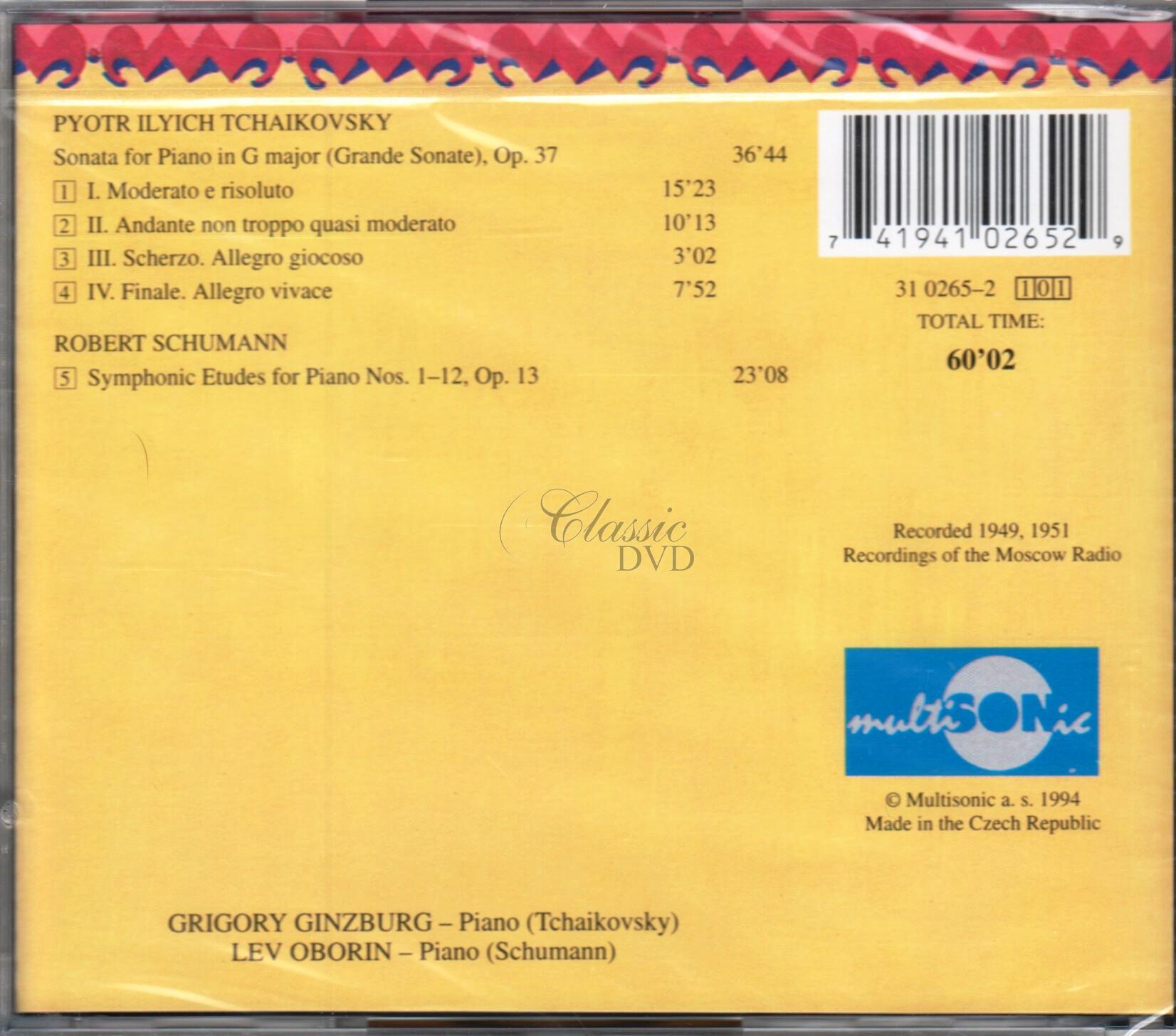 RUSSIAN TREASURE: Tchaikovsky. Schumann - Ginzburg - Oborin (CD)