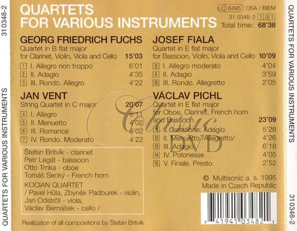 FUCHS.VENT.FIALA.PICHL: Quartets For Various Instruments. Kocian Quartet (CD)